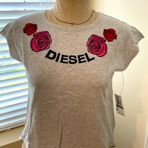 Diesel- Floral Accent High-low T-shirt, size XL (14-16)